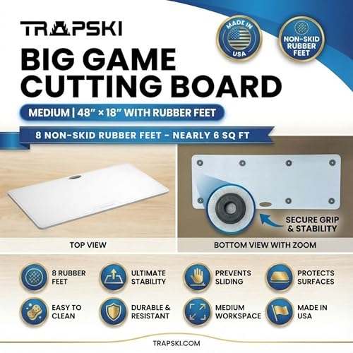 Big Game Cutting Chopping Board 3 (White/Feet / 48"L x 18"W)