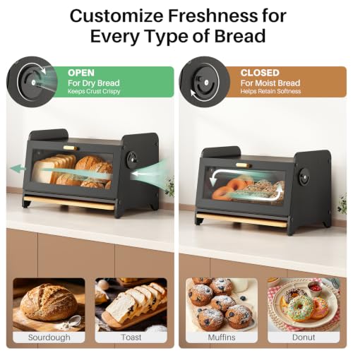 Airtight Bread Box for Kitchen Countertop