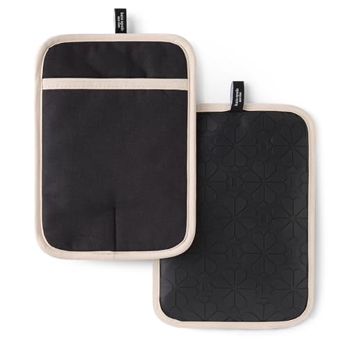 Spade Flower Soft Silicone Pot Holder 2 (Black/Ivory)