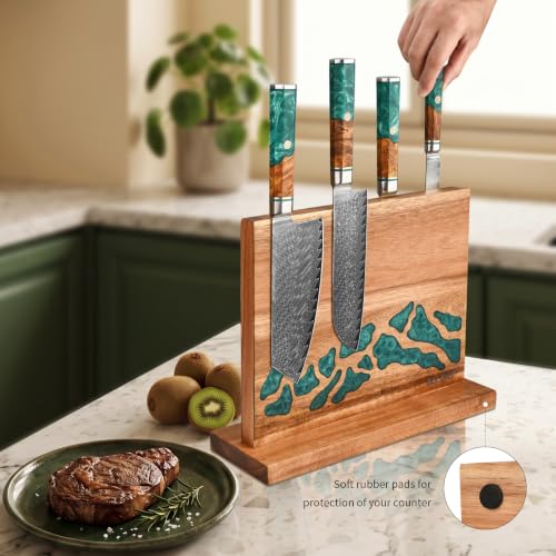 Magnetic Knife Block (Brown+Green)