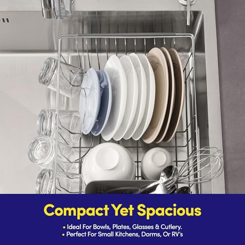 Dish Drying Rack Over the Sink Expandable to 24.5" Dish Drainer (Gray / 15.75" x 12" x 5")