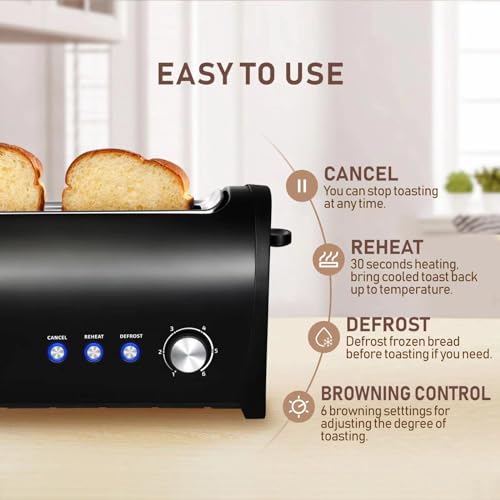 Toaster 2 Slice Small Compact Electric Bread Black Tosterster