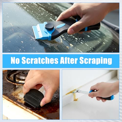 12 Pcs Floor Scraper Tool Set 52" Long Handle Metal Razor