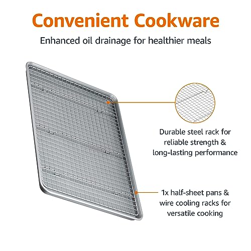 Su01Csn051 Nonstick Baking Sheets Cooling Rack Baking Sheet Aluminized Steel With Ceramic Sheet Pan