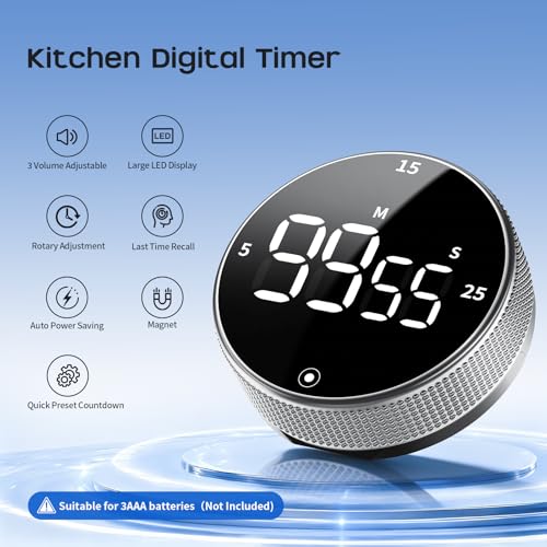 Digital Kitchen Timer (Sliver)
