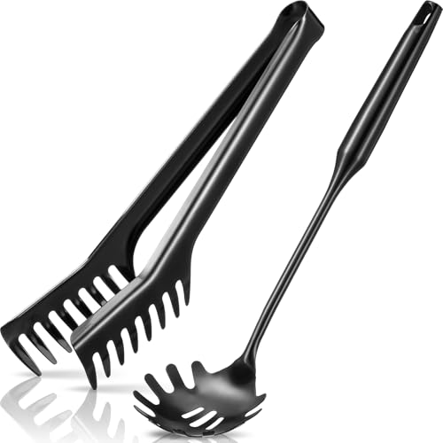 Stainless Steel Spaghetti Spoon and Pasta Tongs Set