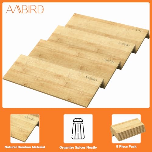 Bamboo Spice Drawer Organizer with Non