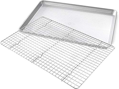 Bakeware Baking Pan and Bakeable Nonstick Cooling Rack Set