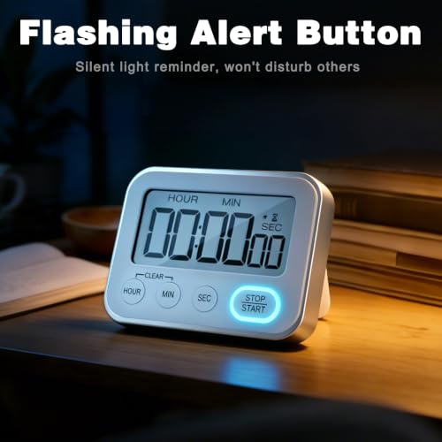 Digital Kitchen Timer Magnetic Loud Alarm (Silvery)