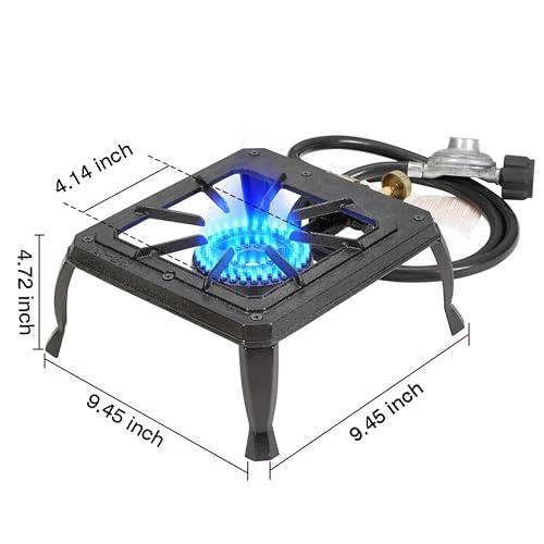 Single burner cast iron flame camping stove