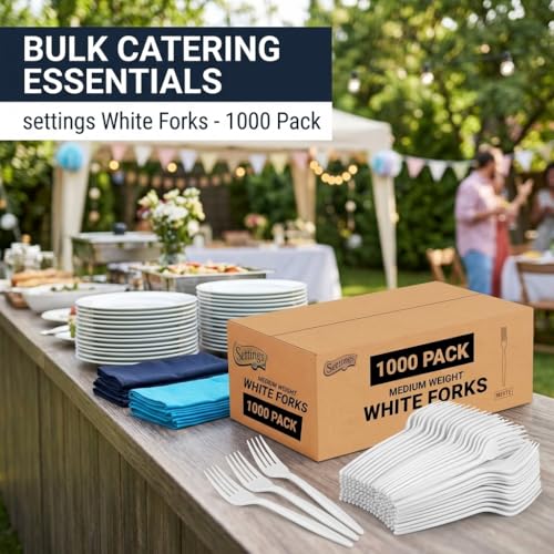 Cutlery 1000 Count Disposable Plastic White