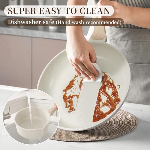 Pots and Pans Set Nonstick Ceramic Cookware Sets Induction Kitchen Cooking Set Non toxic Healthy Non Stick