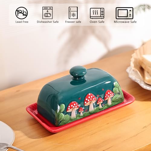 Mushroom Butter Dish With Lid
