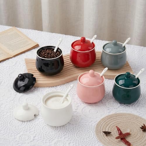 Sugar Bowl Porcelain Sugar Bowl with Lid and Spoon