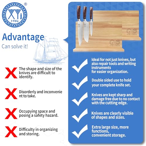 Magnetic Knife Block (light wood color / 15.5*8.7 inch without board)