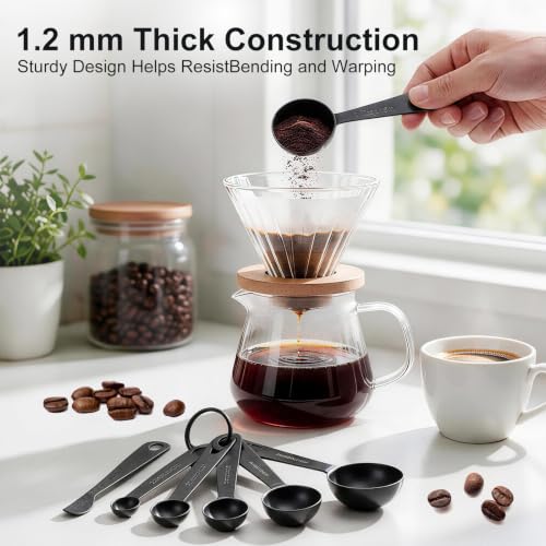 7 Piece Measuring Spoons Set (Black / Spoons of 7)