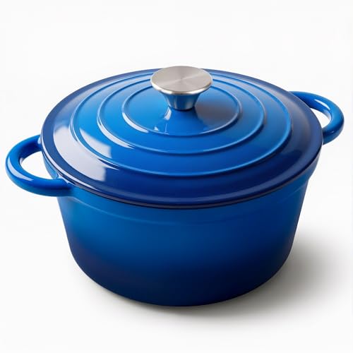 4.5 Quart Enameled Dutch Oven Pot with Lid (4.5 QT / Dark Blue)