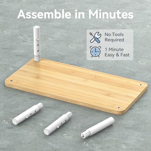 Bamboo Cabinet Organizer Shelf with 4 Height Adjustable