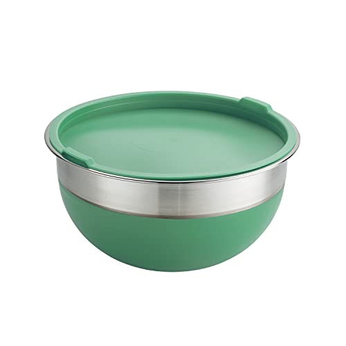 10 Pc Covered Stainless Steel and Silicone Mixing Bowl Set (10 PC Set / Mint Green)
