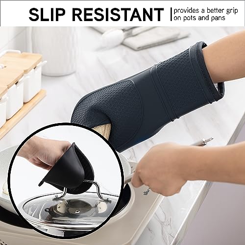 Silicone Oven Mitts (Black / Mitt Set)