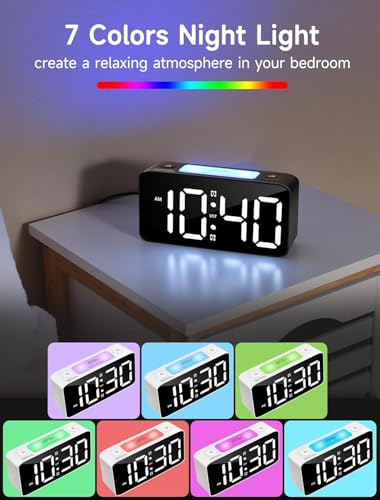7 Inch Digital Alarm Clock (Rgb Colour Alarm Clock)