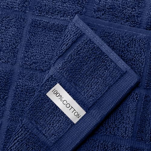 Oven Mitts Pot Holders Sets (Marine Blue)