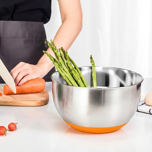 Stainless Steel Mixing Bowls with Lids (Multicolor)