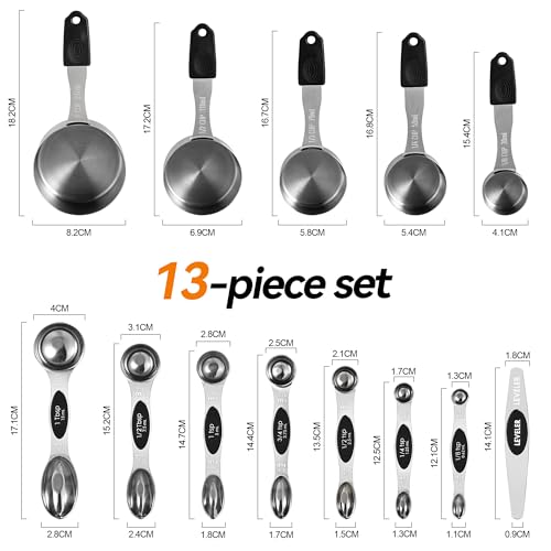 Magnetic Measuring Cups and Spoons Set of 13