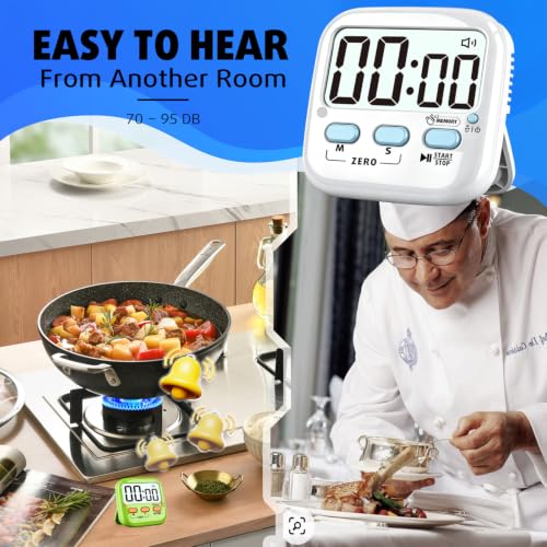2 Pack Digital Timer for Kids Teacher Classroom Kitchen Office (2 Pack* Classic White / 2 Pack)