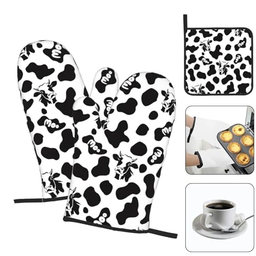 Oven Mitts and Pot Holders Sets of 3 Kitchen Hot Pads Oven Gloves for Cooking Grilling Baking