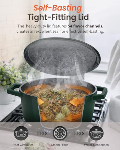 6QT Cast Iron Dutch Oven Pot with Lid