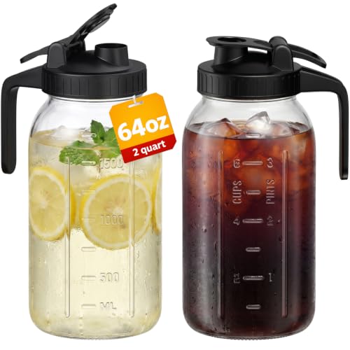 64 oz Mason Jar Pitcher with Lid