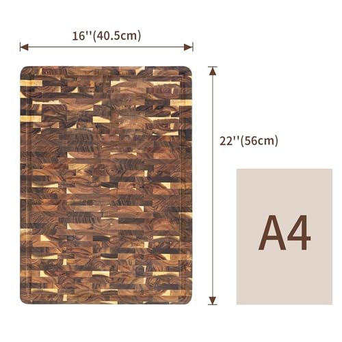 Large Acacia Cutting Board 22 x 16 in (Acacia / 16"L x 22"W)