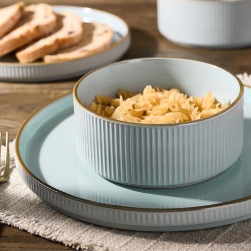 Stoneware Dinnerware Set with Trim