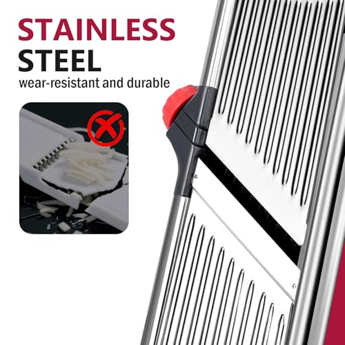Mandoline Food Slicer Adjustable Thickness for Cheese Fruits Vegetables with Extra Brush and Blade Guard for Kitchen