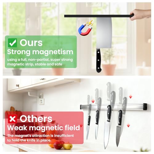 2 Pack 16 Inch Magnetic Knife Strips (16 Inch / Black 2 Pack)