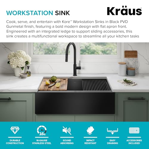 Kore Workstation 33 (33 Inch / Flat Farmhouse / Gunmetal Black)