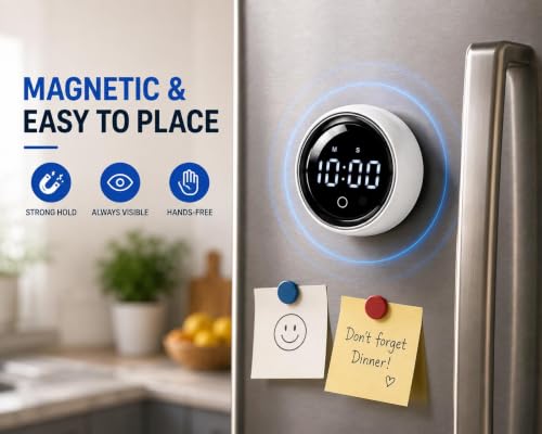 Digital Rotating Magnetic Kitchen Timer with Voice Control (Green)
