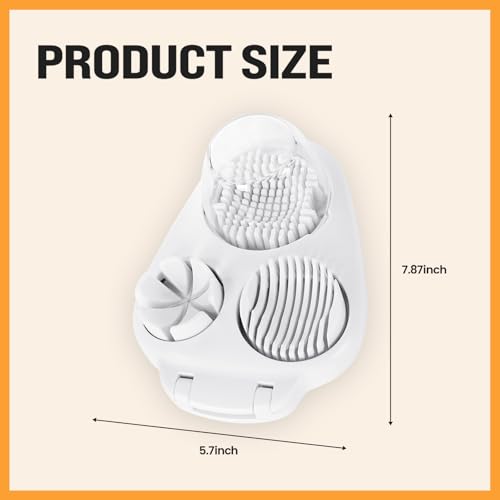 3-In-1egg Slicer For Hard Boiled Eggs,Stainless Heavy Duty Steel Egg Slicer Kitchen Gadget, Fit Strawberry,Apple,Banana,Cherry,Tomato,yellow