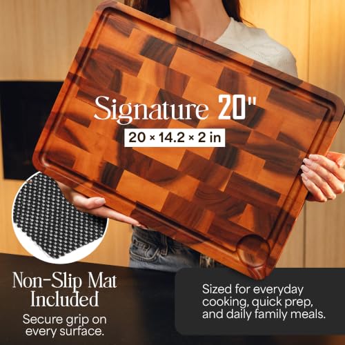Large End Grain Wood Cutting Board (20"L x 14.2"W)