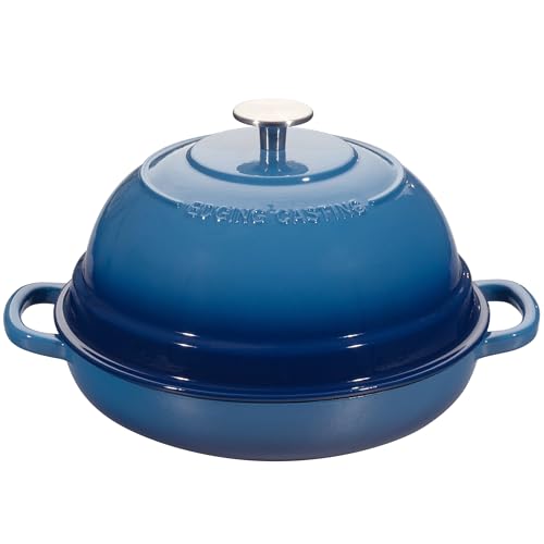 Enameled Cast Iron Dutch Oven Pot with Lid (Lake Blue)
