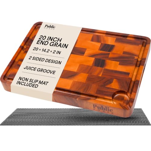 Large End Grain Wood Cutting Board (20"L x 14.2"W)