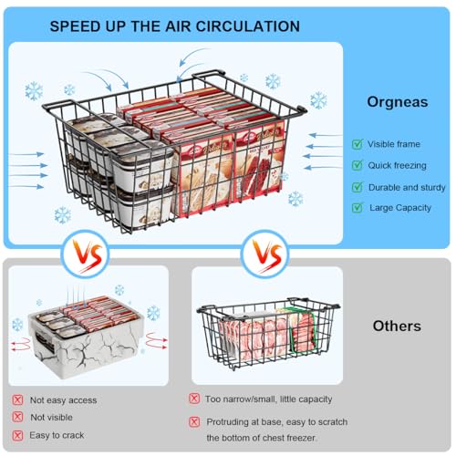 Freezer Organizer Bins Baskets for Chest Deep Freezer