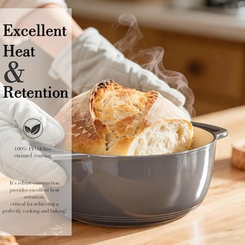 Enameled Cast Iron Dutch Oven (Grey)