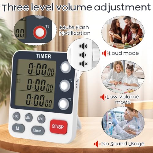 2Pcs Digital Dual Kitchen Timer