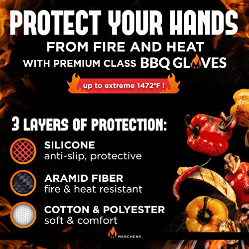 BBQ Grill & Oven Gloves 1472°F Heat Resistant