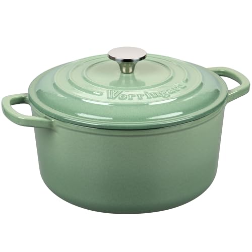 Enameled Cast Iron Dutch Oven Pot with Lid (4.5 QT / Sage green)