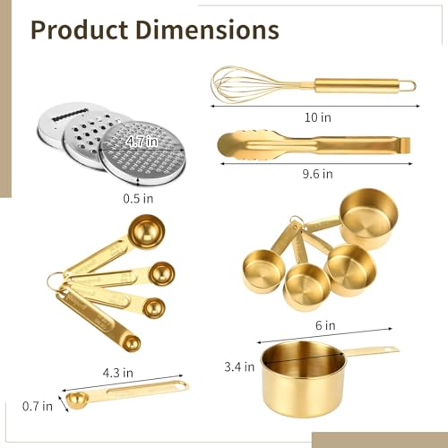 20 PCS Gold Mixing Bowls with Lids Set