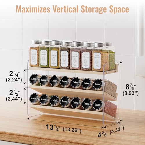 Wooden Spice Rack Organizer for Cabinet