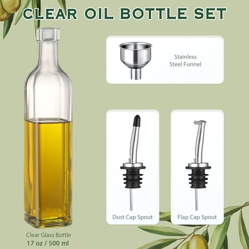 17oz Glass Olive Oil Bottle Dispenser
